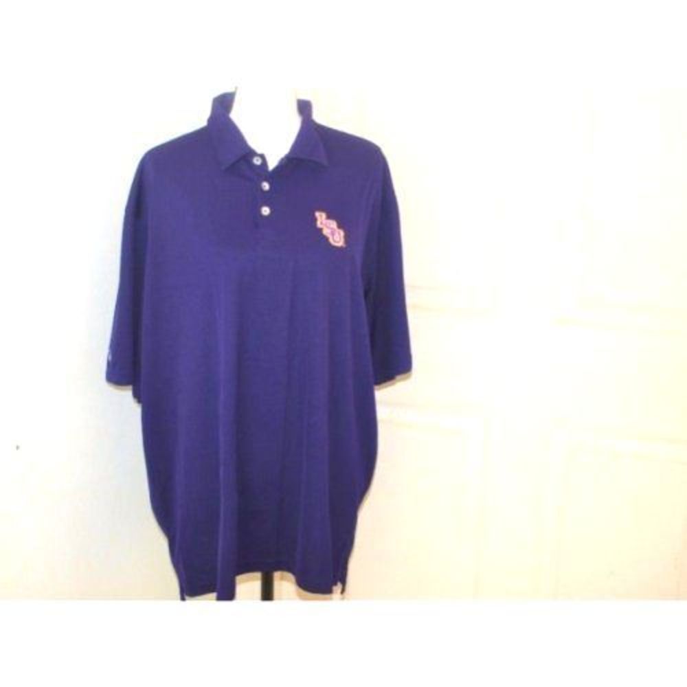 LSU Polo Golf Shirt Purple Dri-fit‎ Size XL